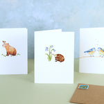 Hedgehog and Bluebells Mini Card