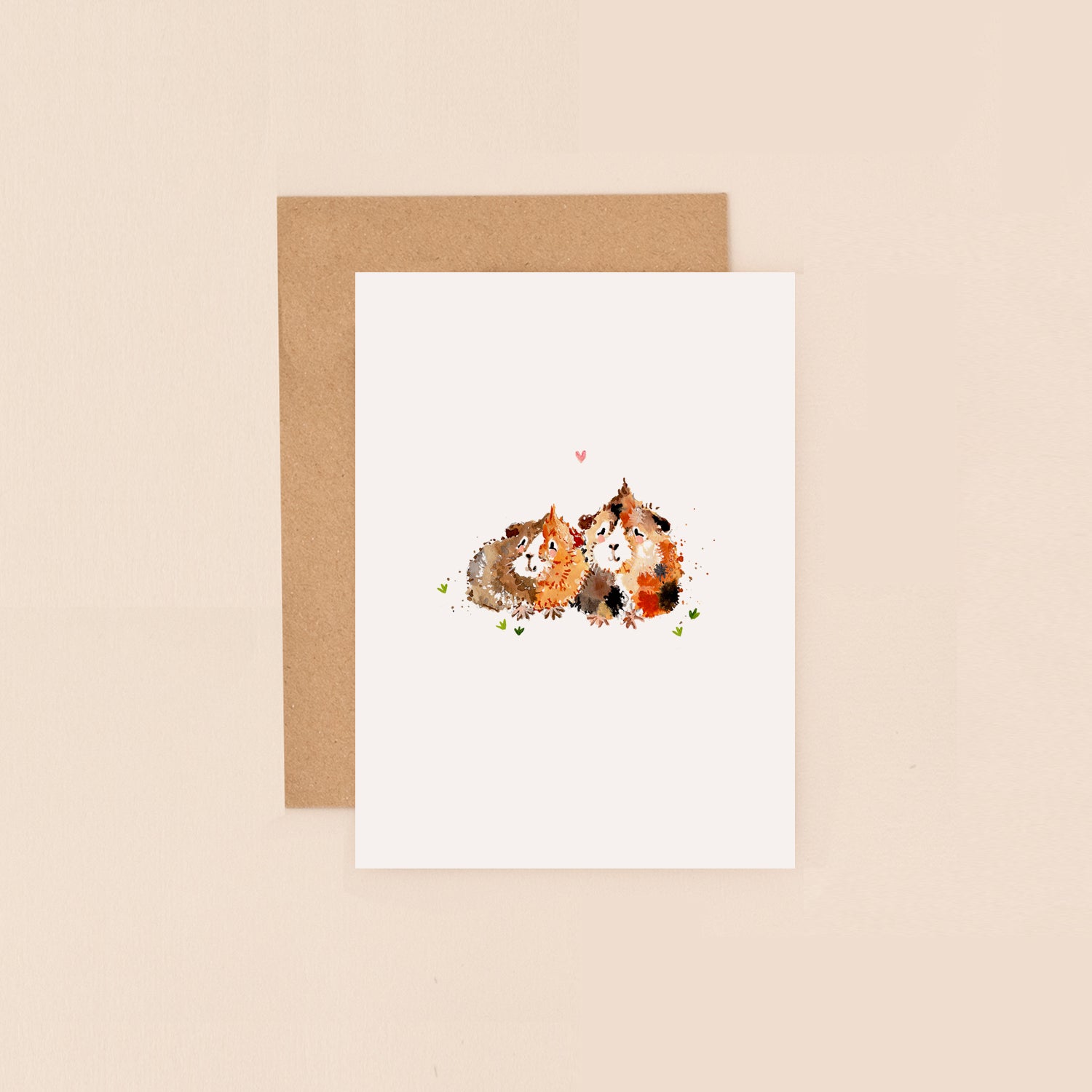 Guinea Pig Couple Mini Card