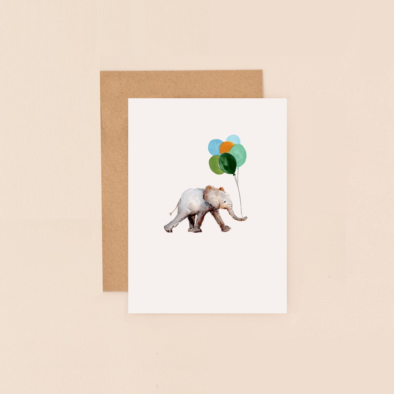 Elephant and Balloons Mini Card