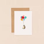 Hedgehog and Balloons Mini Card