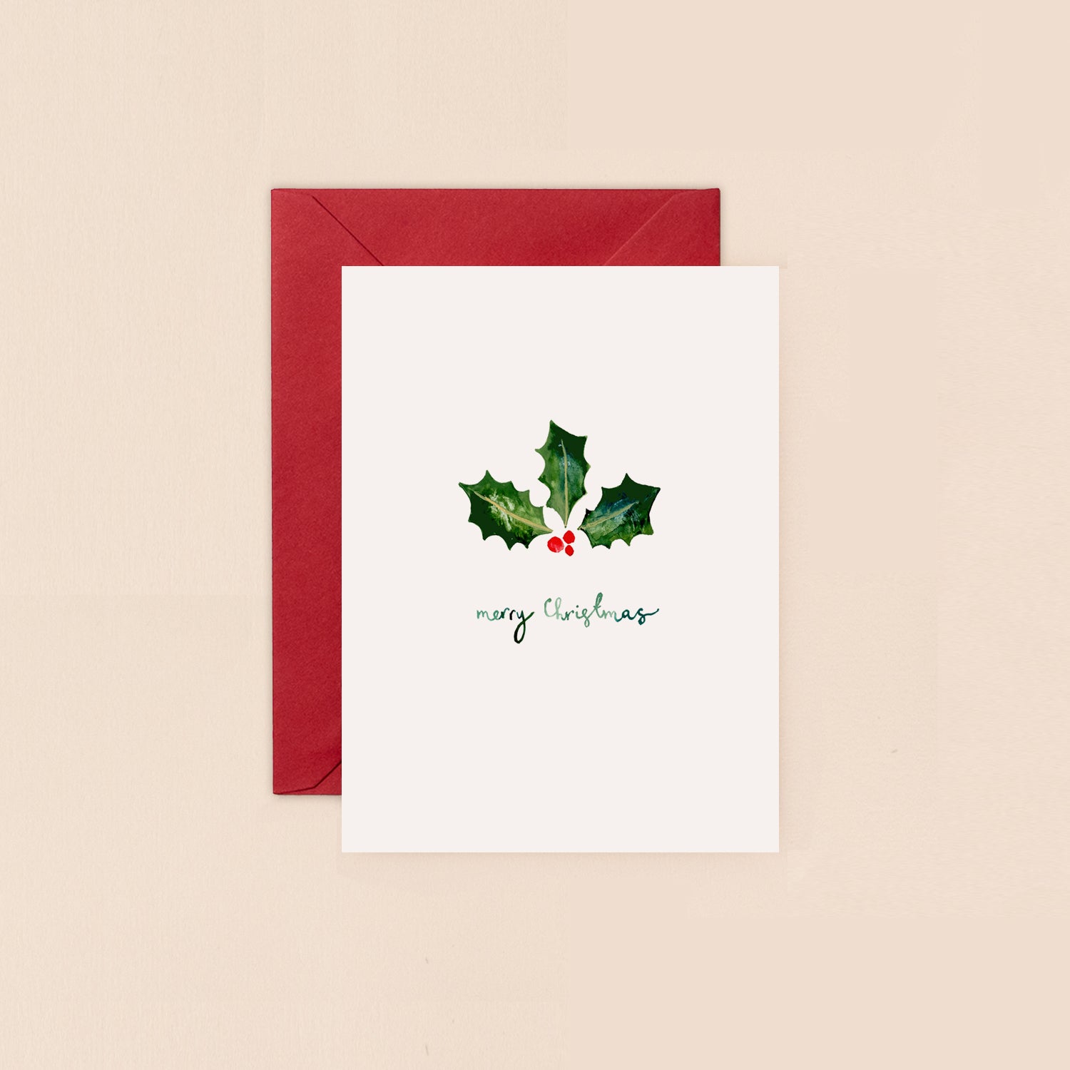 Holly Mini Christmas Card