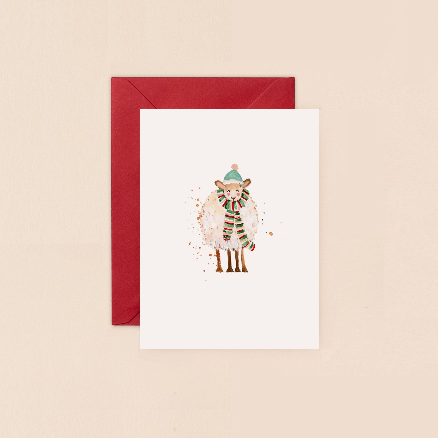 Cosy Sheep Mini Christmas Card