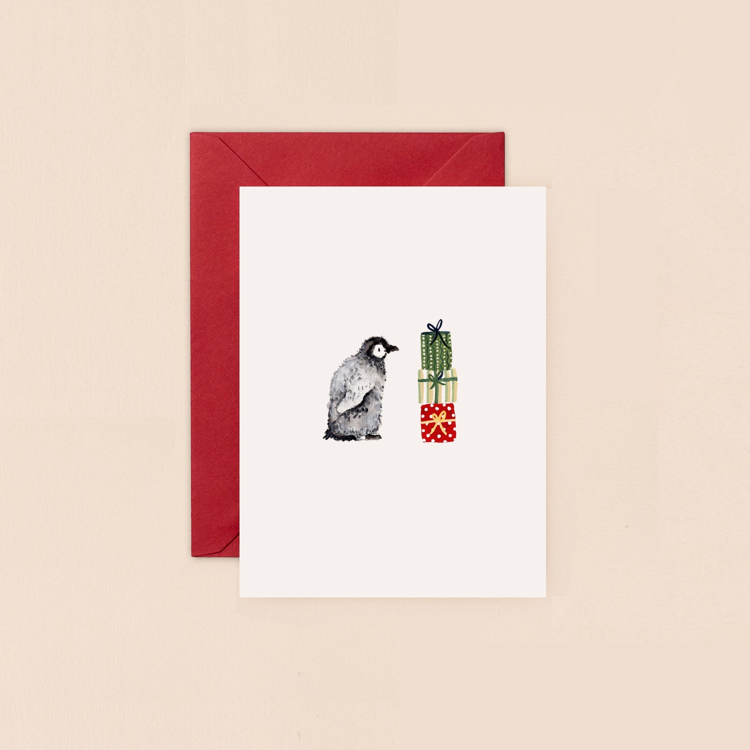 Penguin and Presents Mini Christmas Card