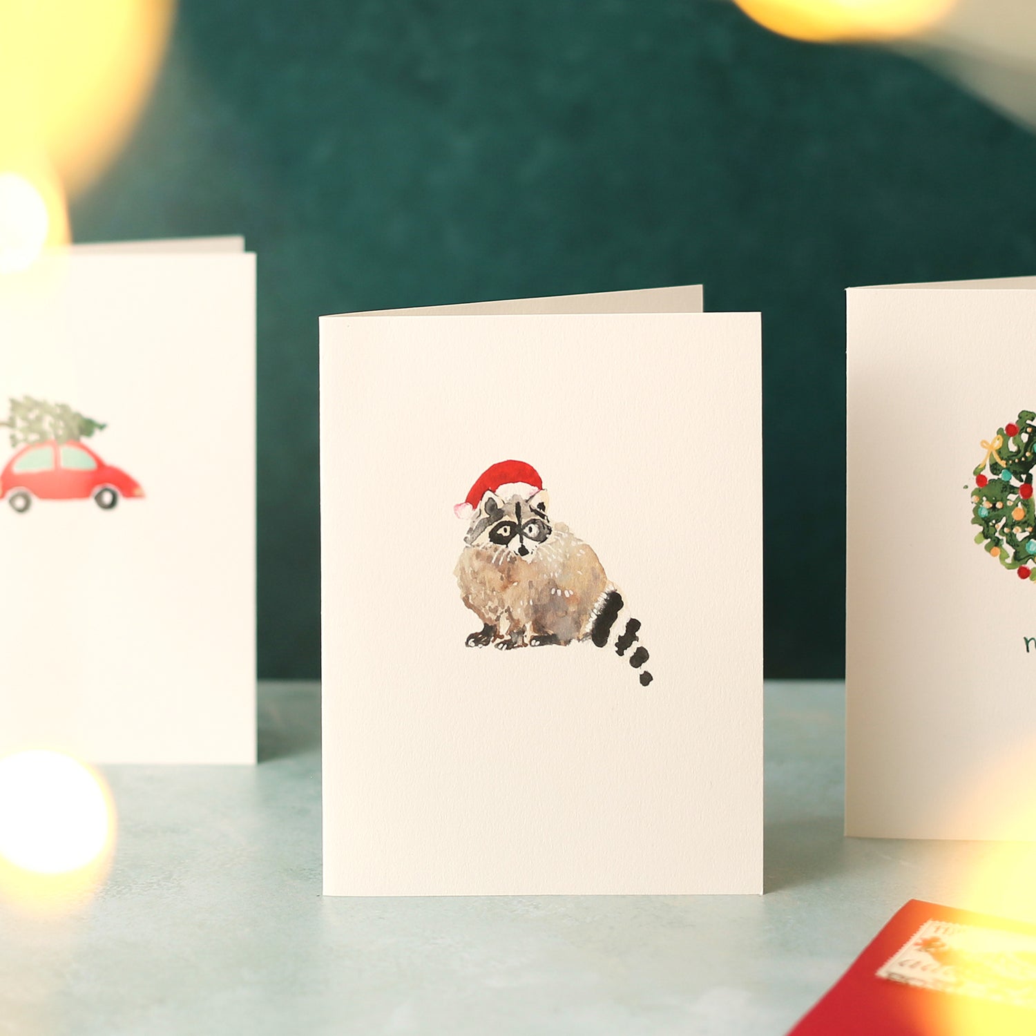 Raccoon Mini Christmas Card