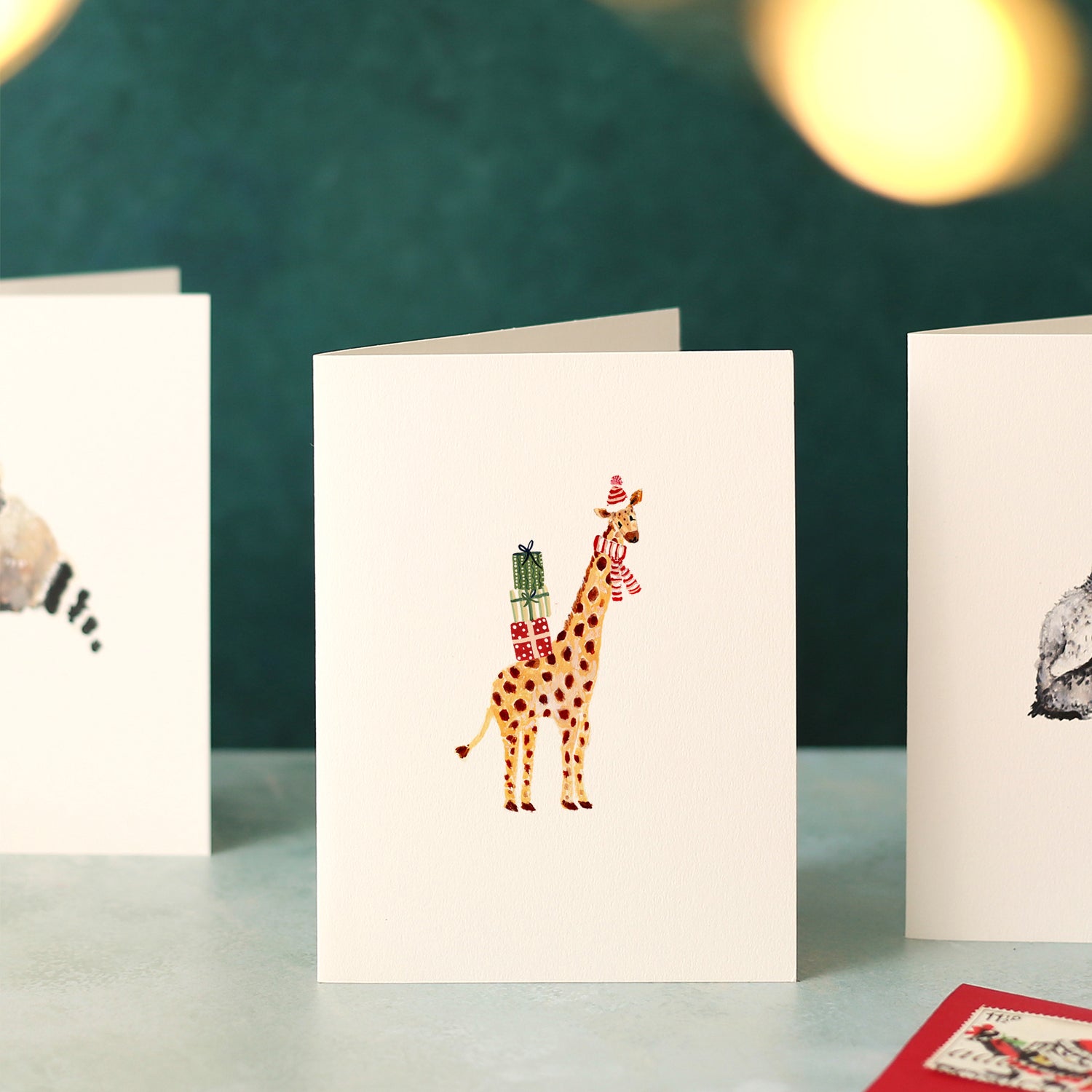 Christmas Giraffe Mini Christmas Card