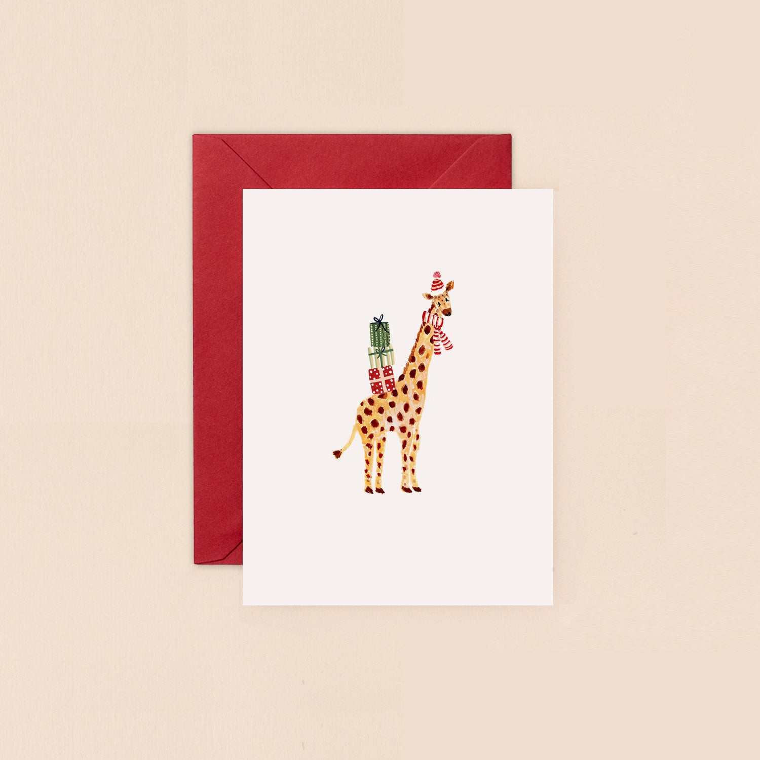 Christmas Giraffe Mini Christmas Card