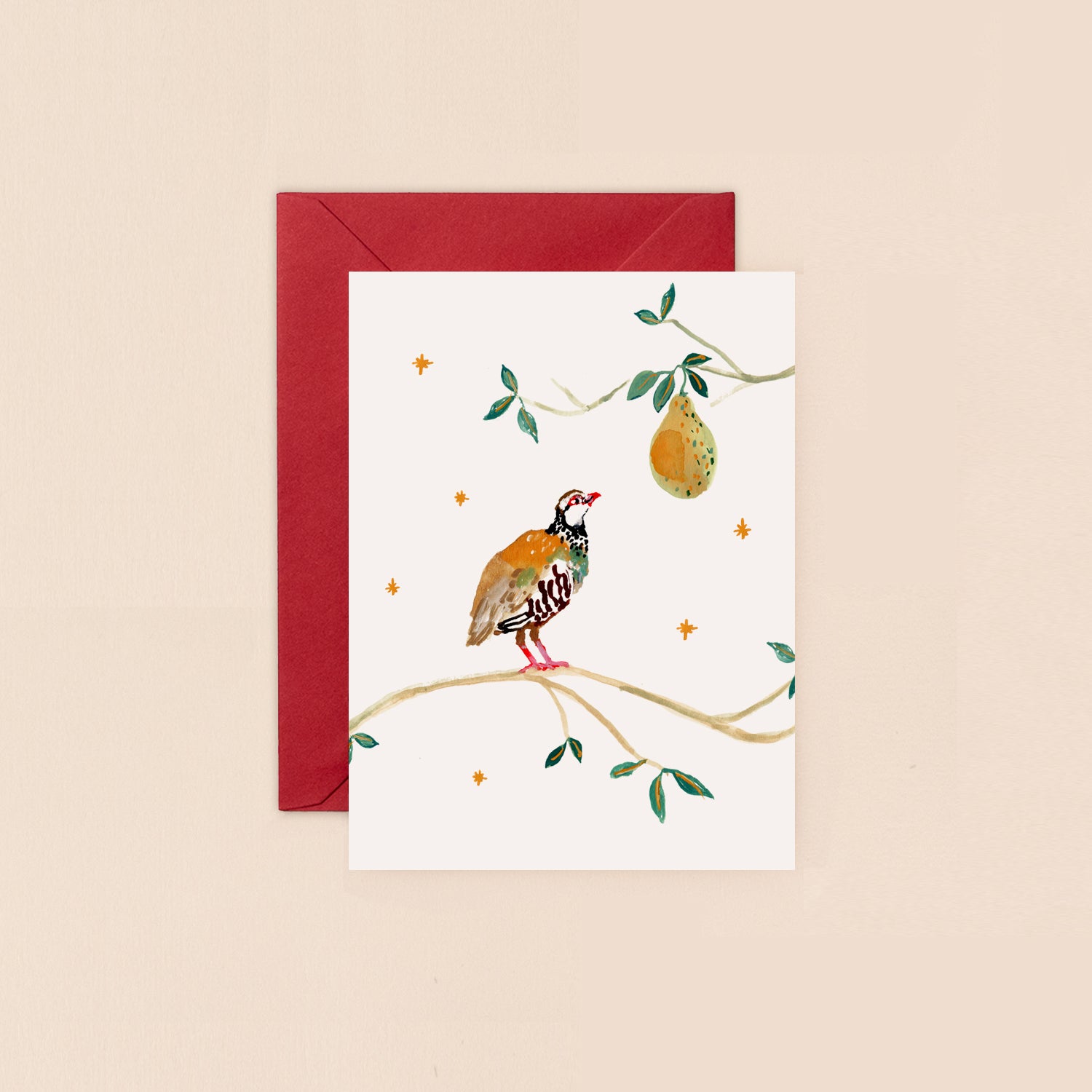 Partridge and Pear Mini Christmas Card