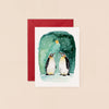 Two Emperor Penguins Mini Christmas Card