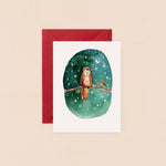 Owl and Robin Mini Christmas Card