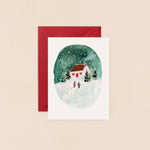 Snowy Winter House Scene Mini Christmas Card