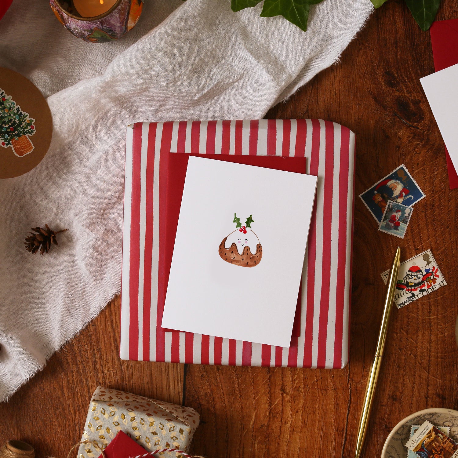 Christmas Pudding Mini Christmas Card