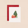 Cat under Tree Mini Christmas Card