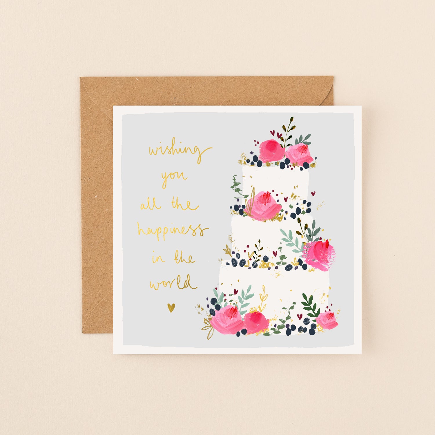 All the Happiness in the World Wedding Card