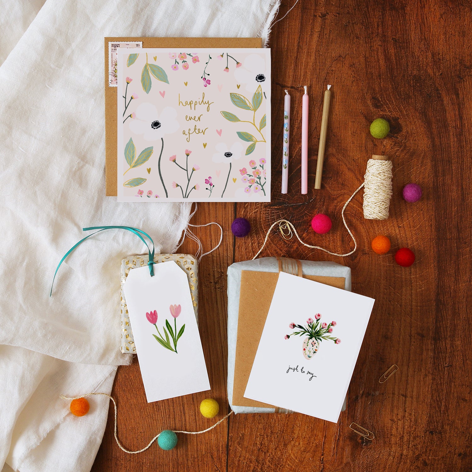 Vase of Flowers Just to Say Mini Card