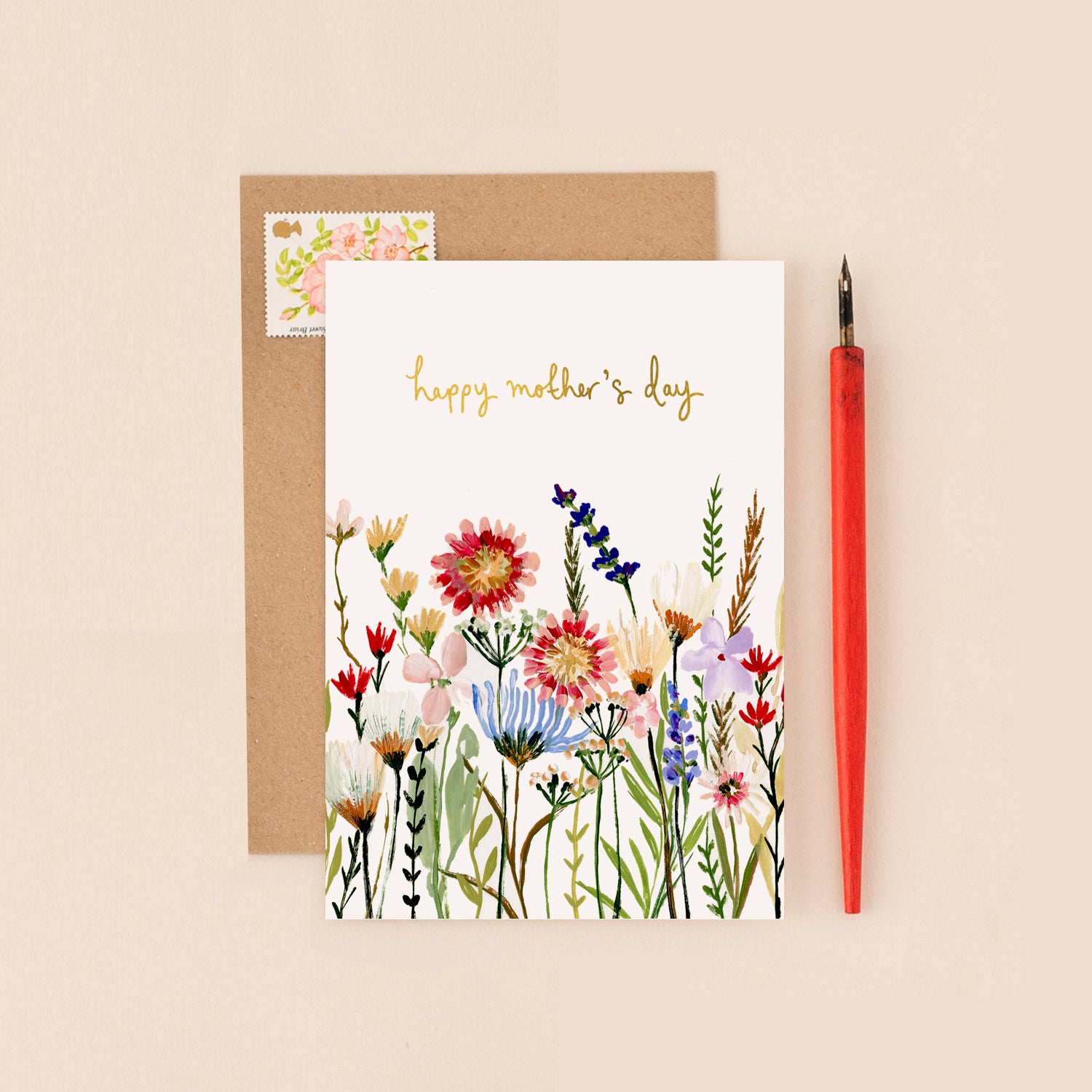 Pressed Flowers Happy Mother's Day Card