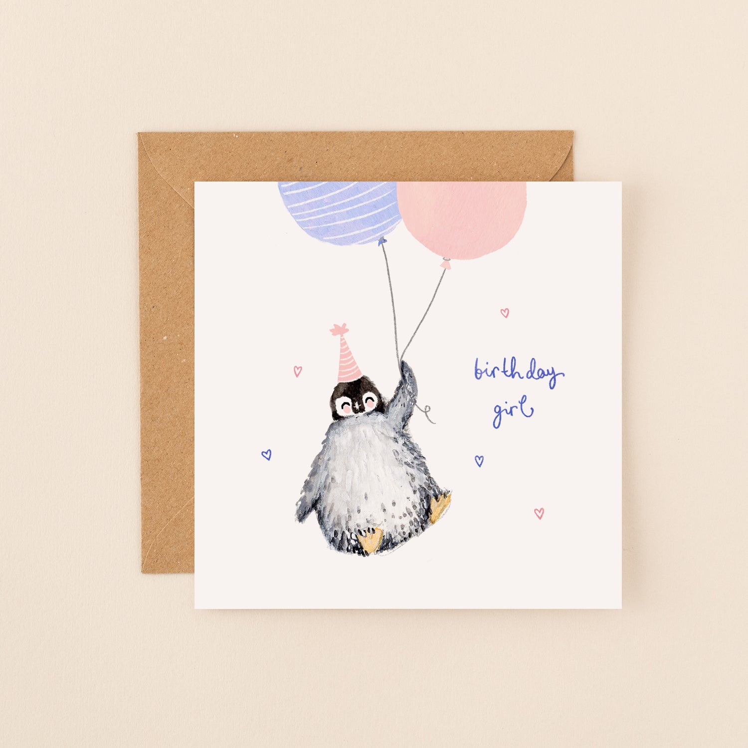 Penguin Birthday Girl Happy Birthday Card