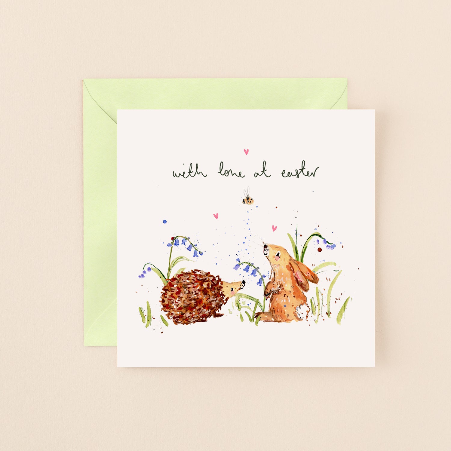 Hedgehog and Bunny With Love at Easter Card