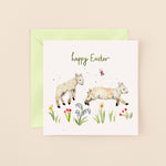 Jumping Lambs Happy Easter Card