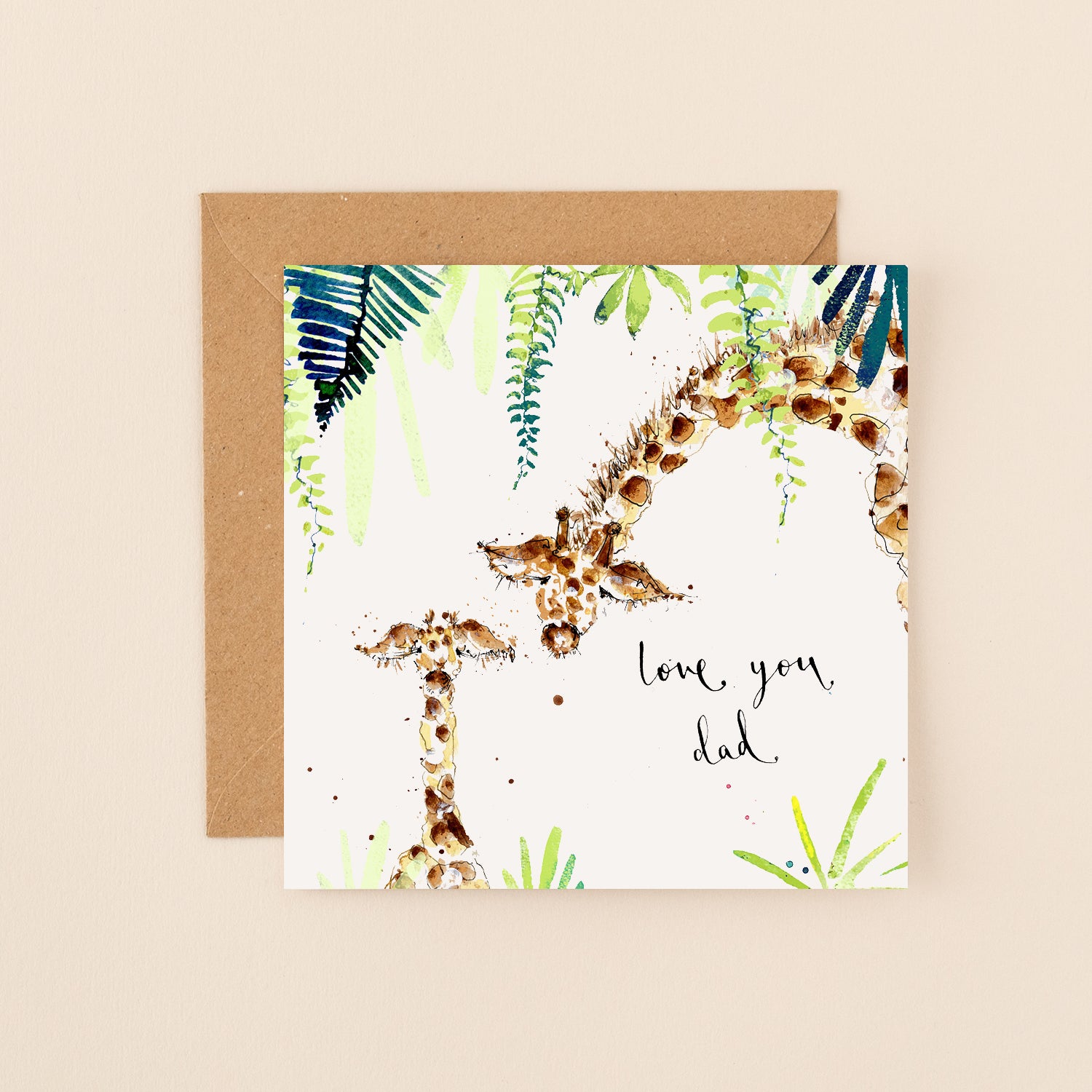 Giraffes Love You Dad Father's Day Card