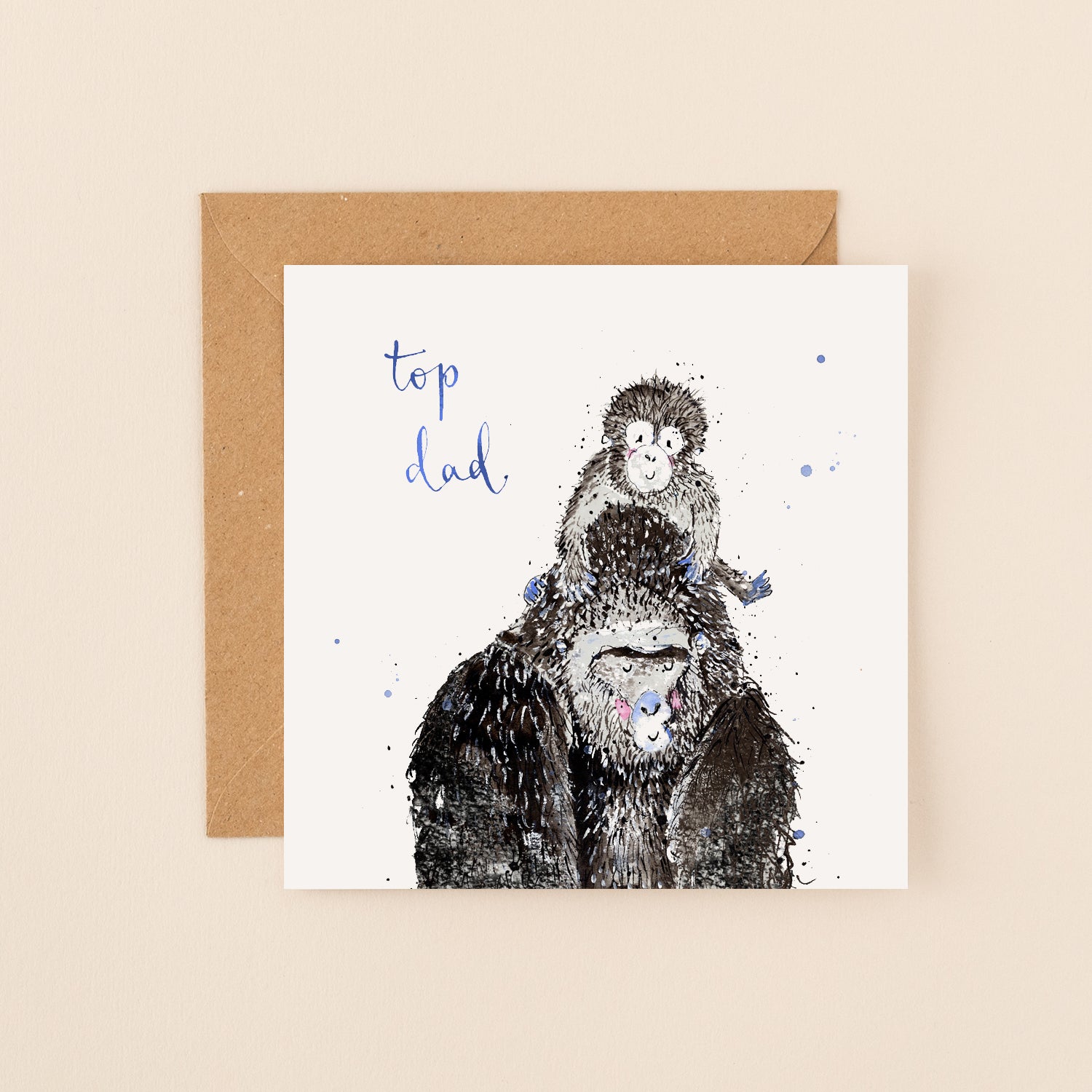 Gorillas Top Dad Father's Day Card