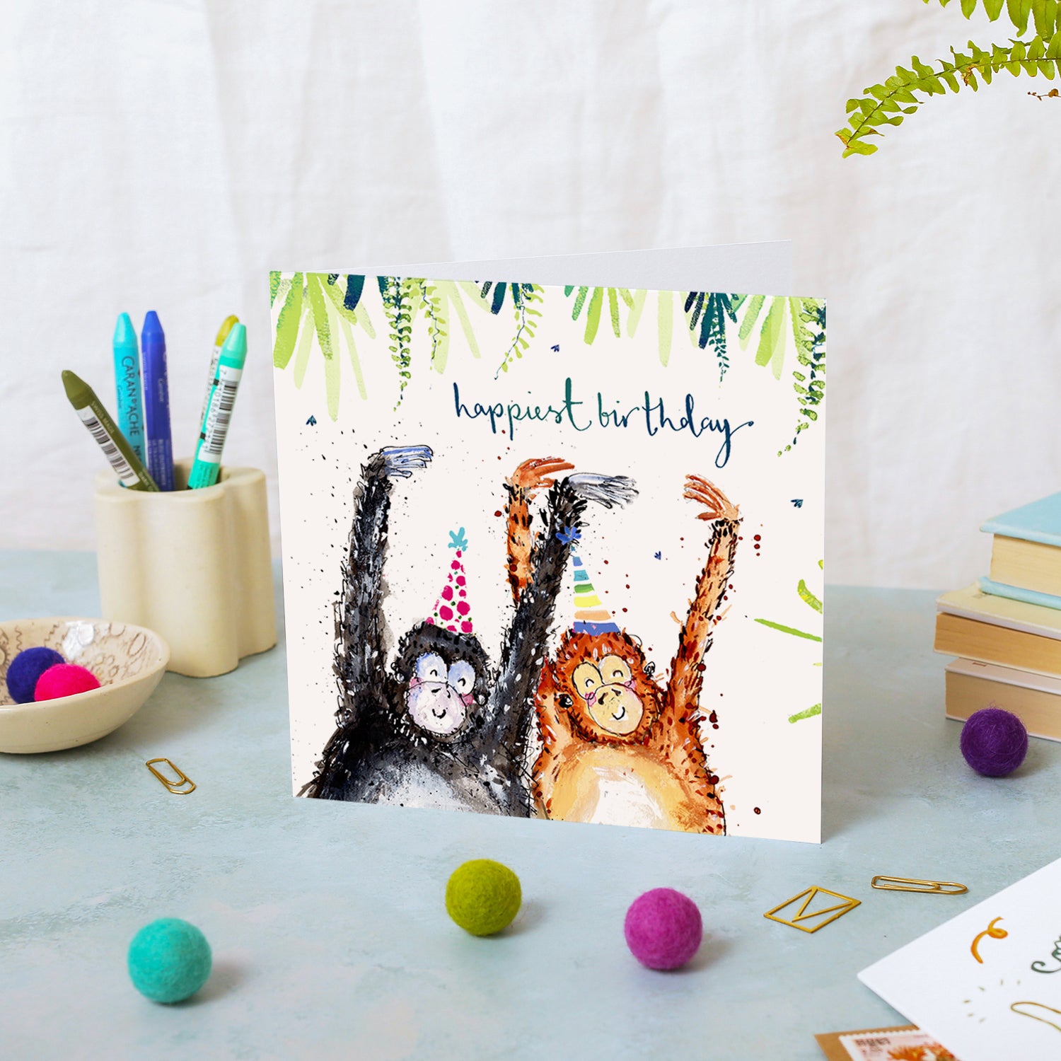 Monkeys Happy Birthday Card