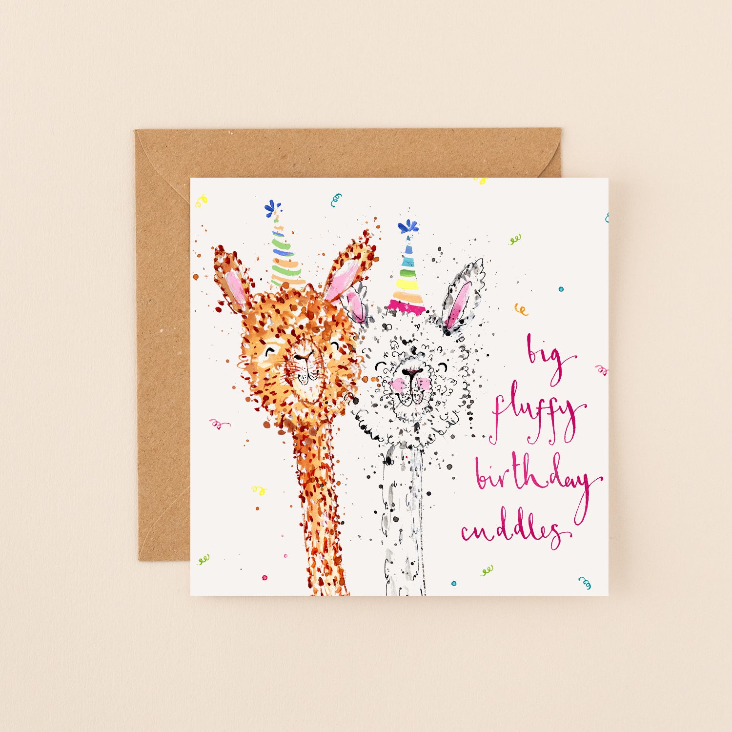 Fluffy Alpacas Birthday Card