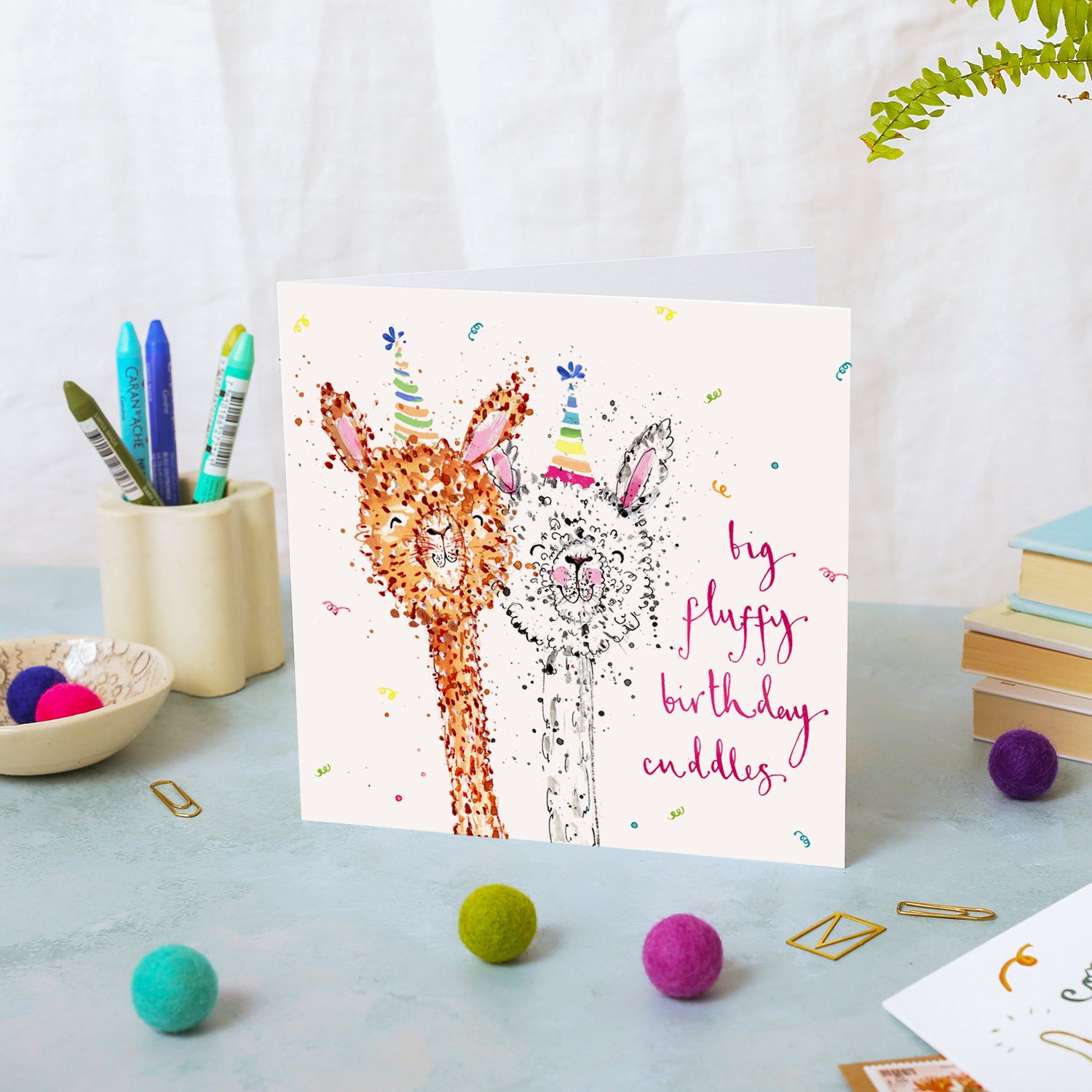 Fluffy Alpacas Birthday Card