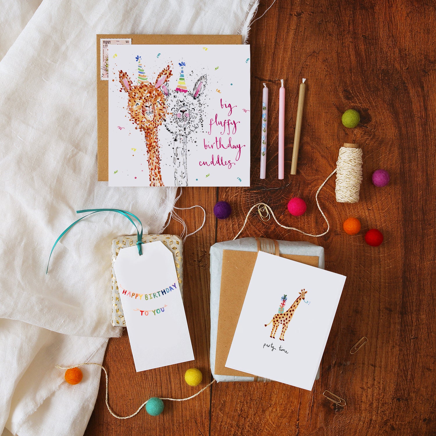 Giraffe Party Time Mini Card