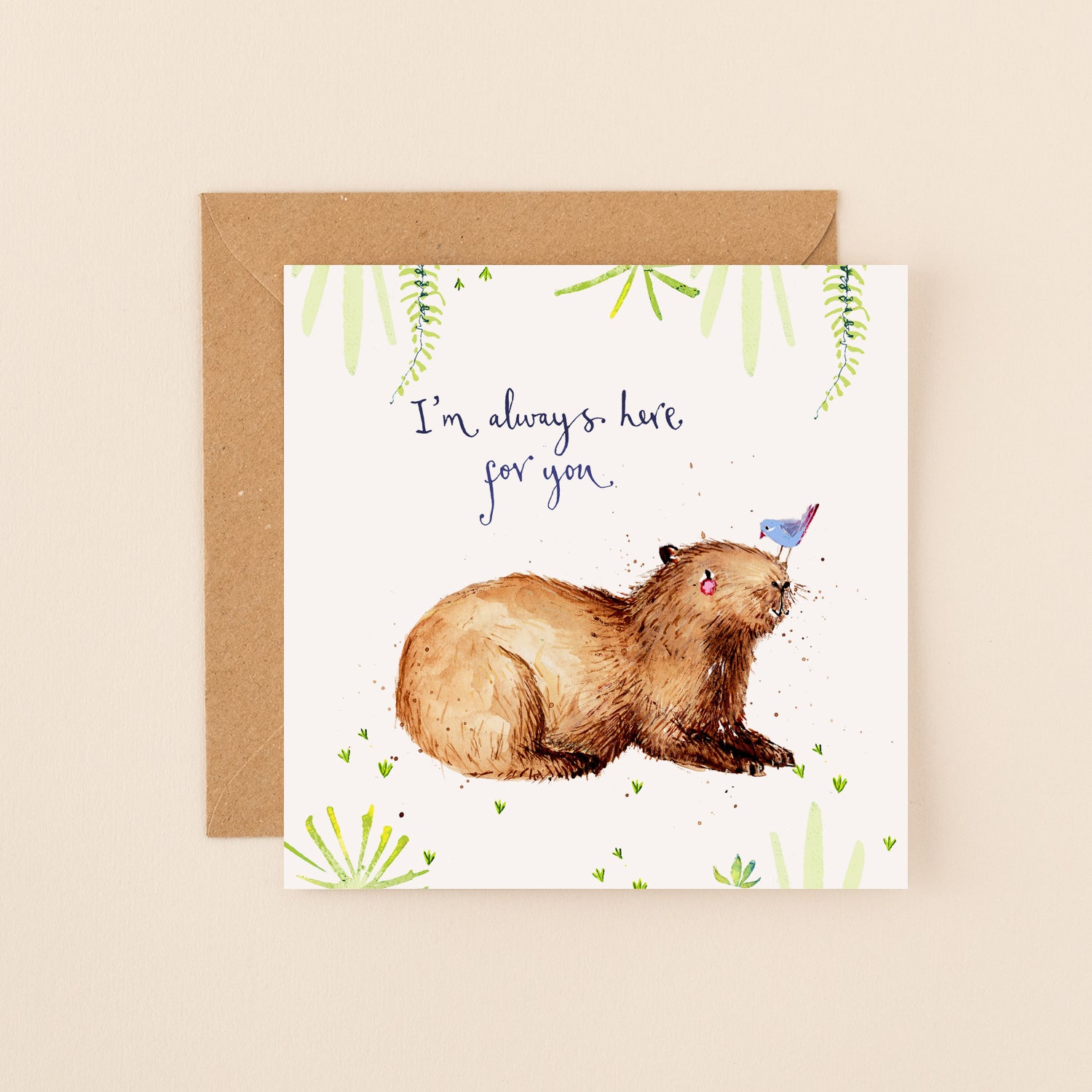 Here For You Capybara Love & Friendship Card