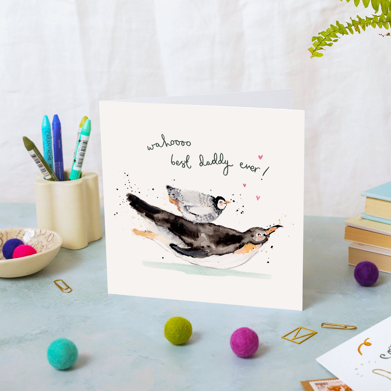 Penguins Best Daddy Ever Card