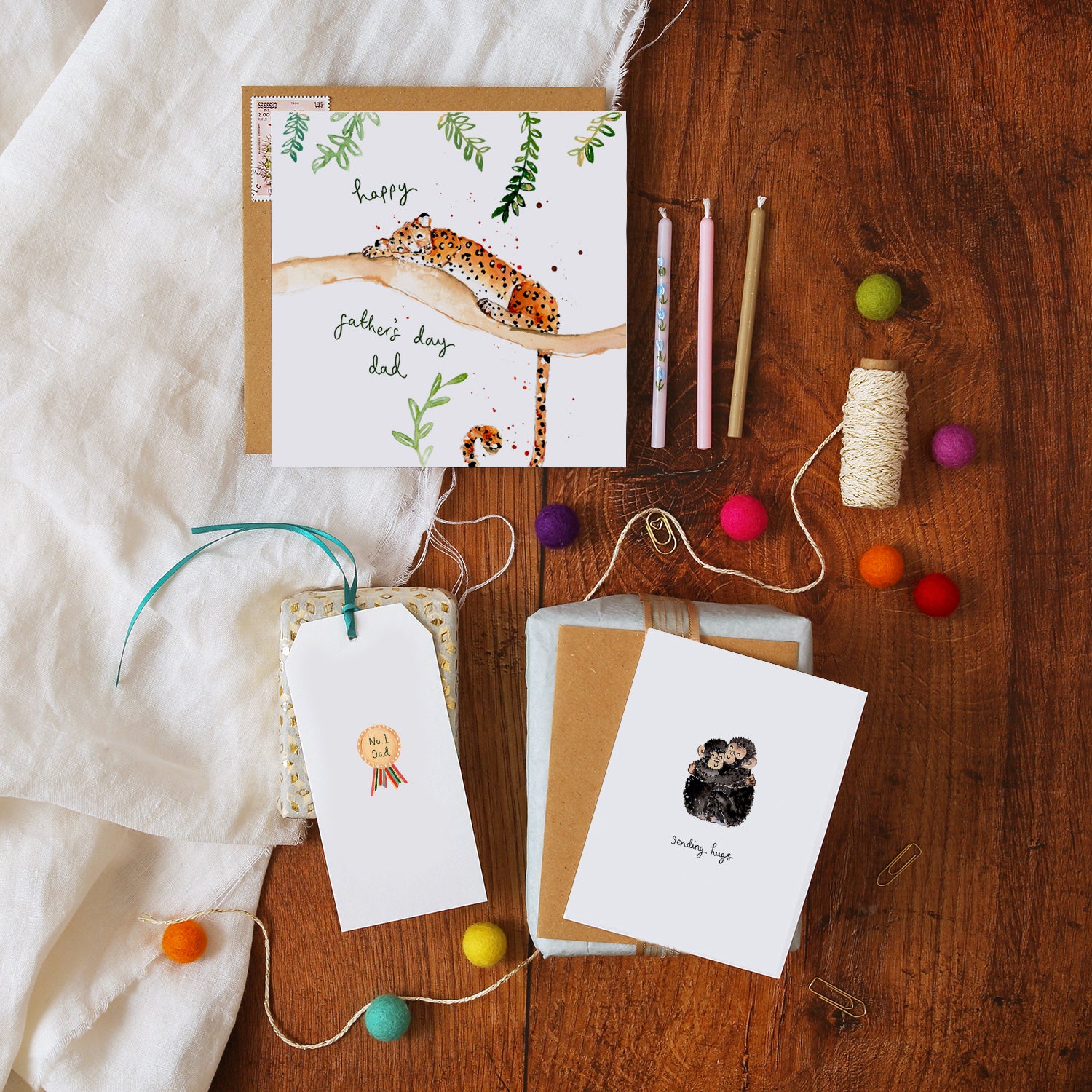 Monkeys Sending Hugs Mini Card