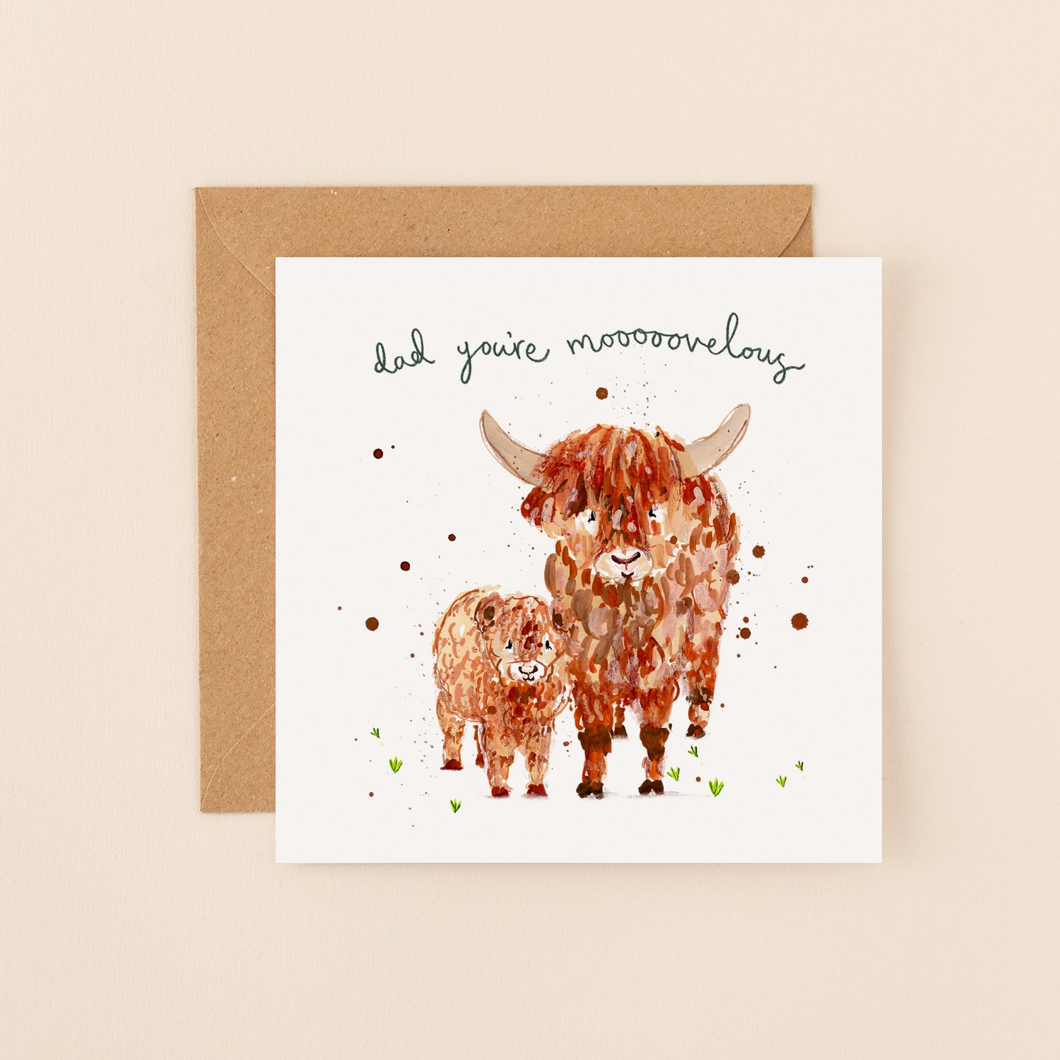 Mooovelous Dad Highland Cows Father's Day Card