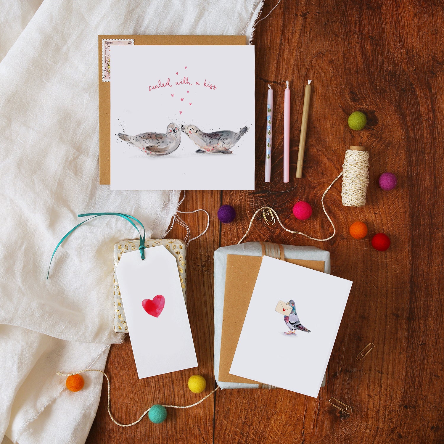 Pigeon Love Note Mini Card