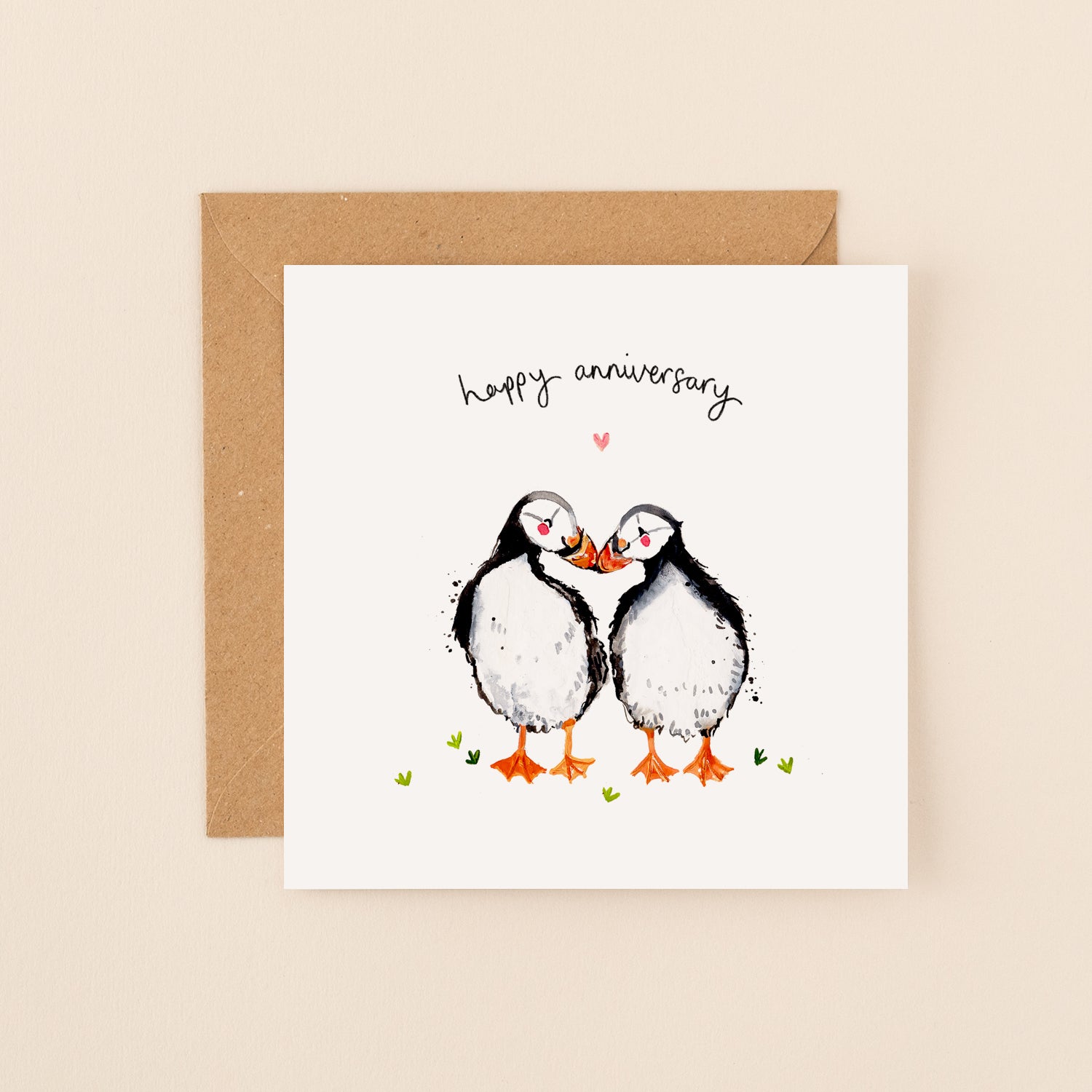 Puffins Happy Anniversary Card