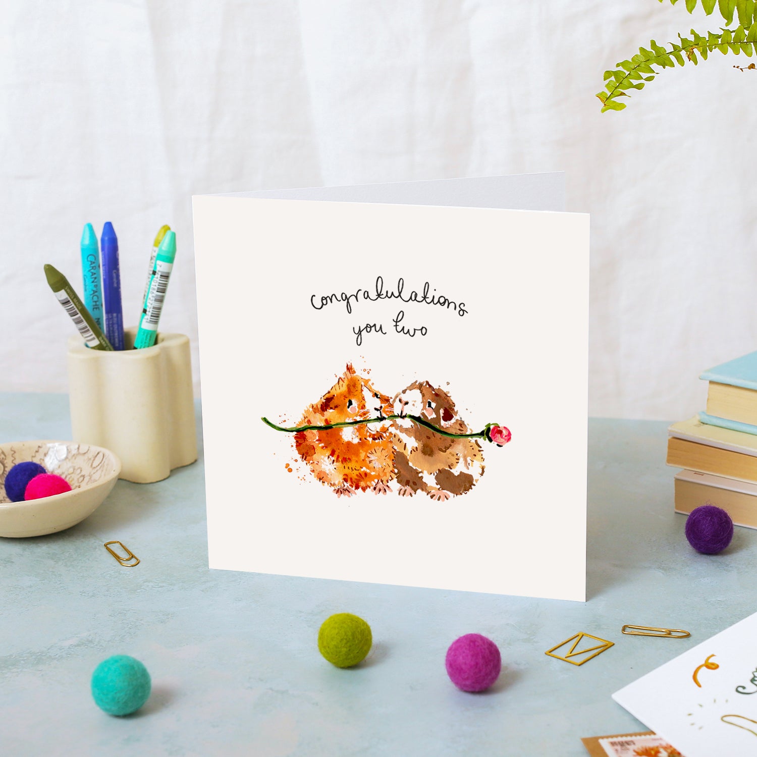 Guinea Pigs Congratulations You Two Card