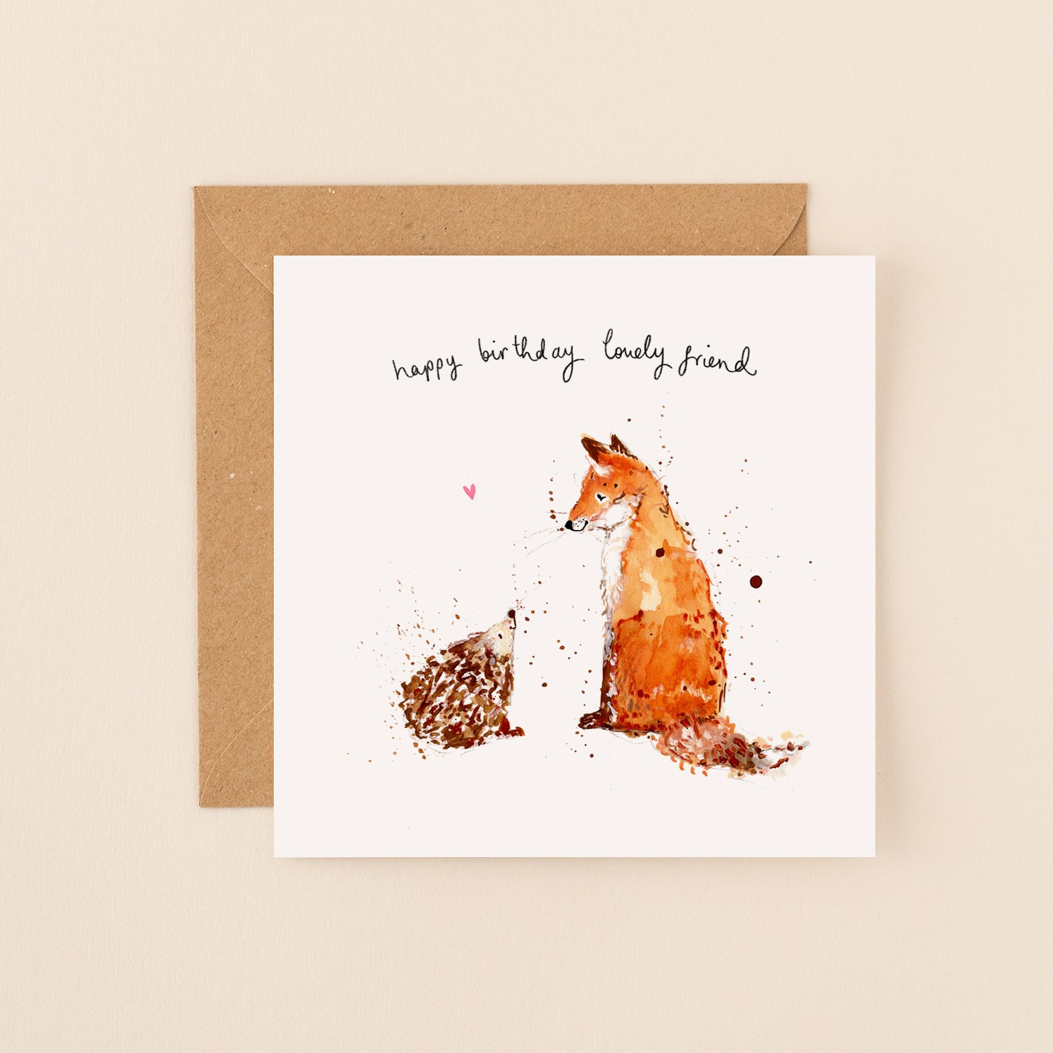 Hedgehog and Fox Lovely Friend Birthday Card