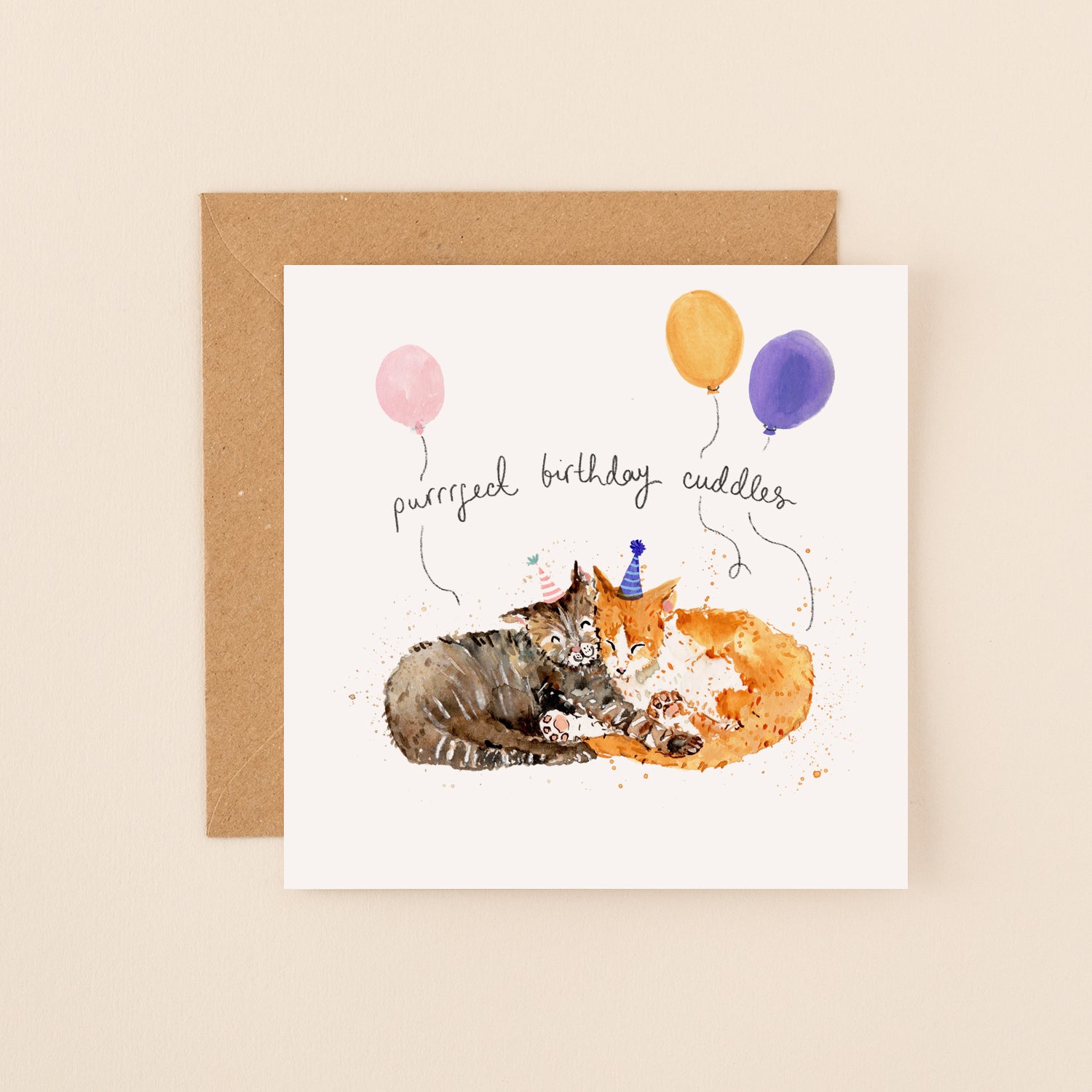 Cats Purrrfect Birthday Cuddles Birthday Card