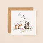 Bunnies With Love, Love & Friendship Card