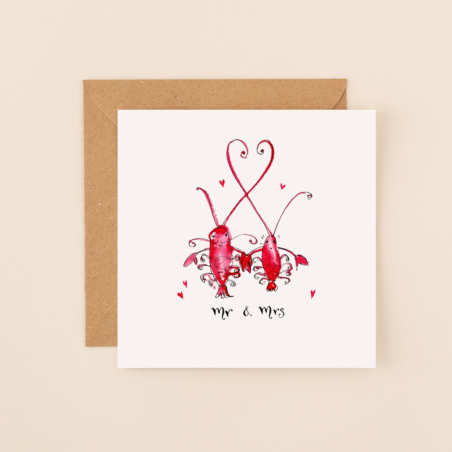 Lobsters Mr and Mrs Wedding Card