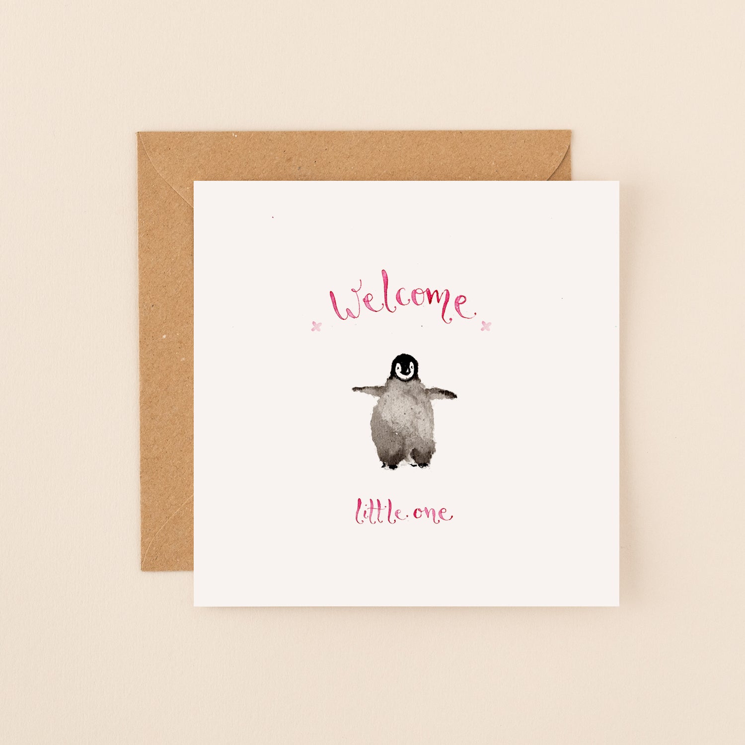 New Girl Baby Penguin Card