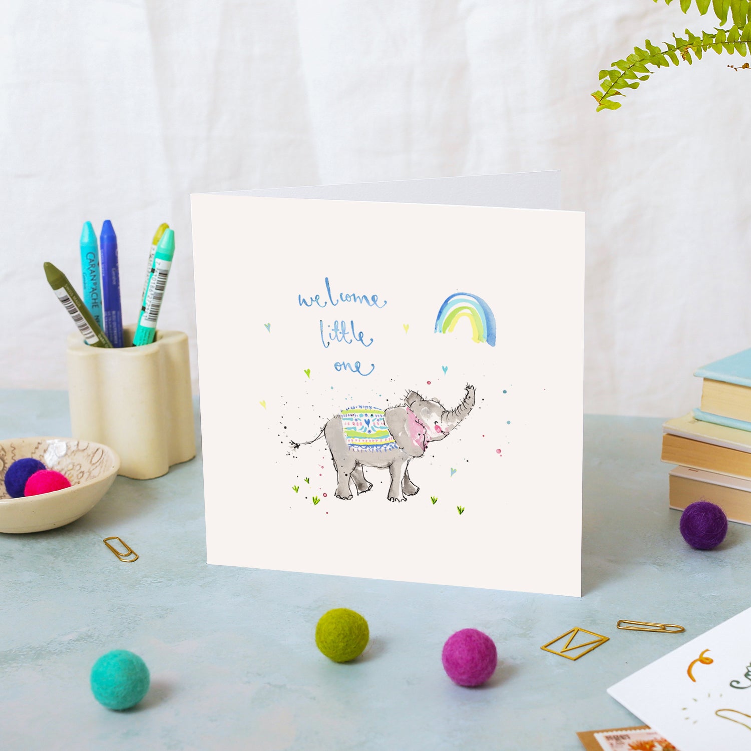 Elephant New Baby Boy Card
