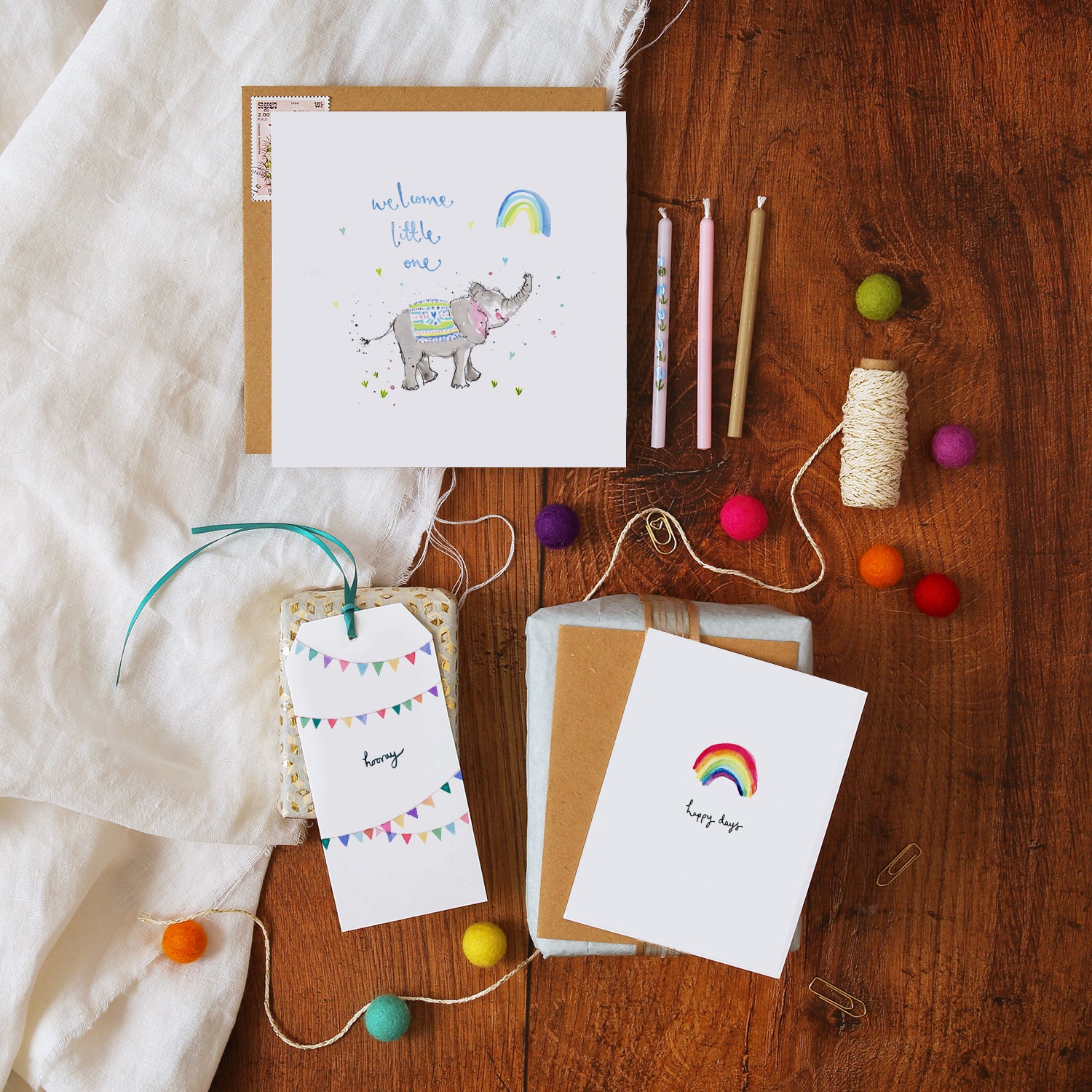 Elephant New Baby Boy Card