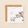 Rhinos Hello Little One New Baby Card