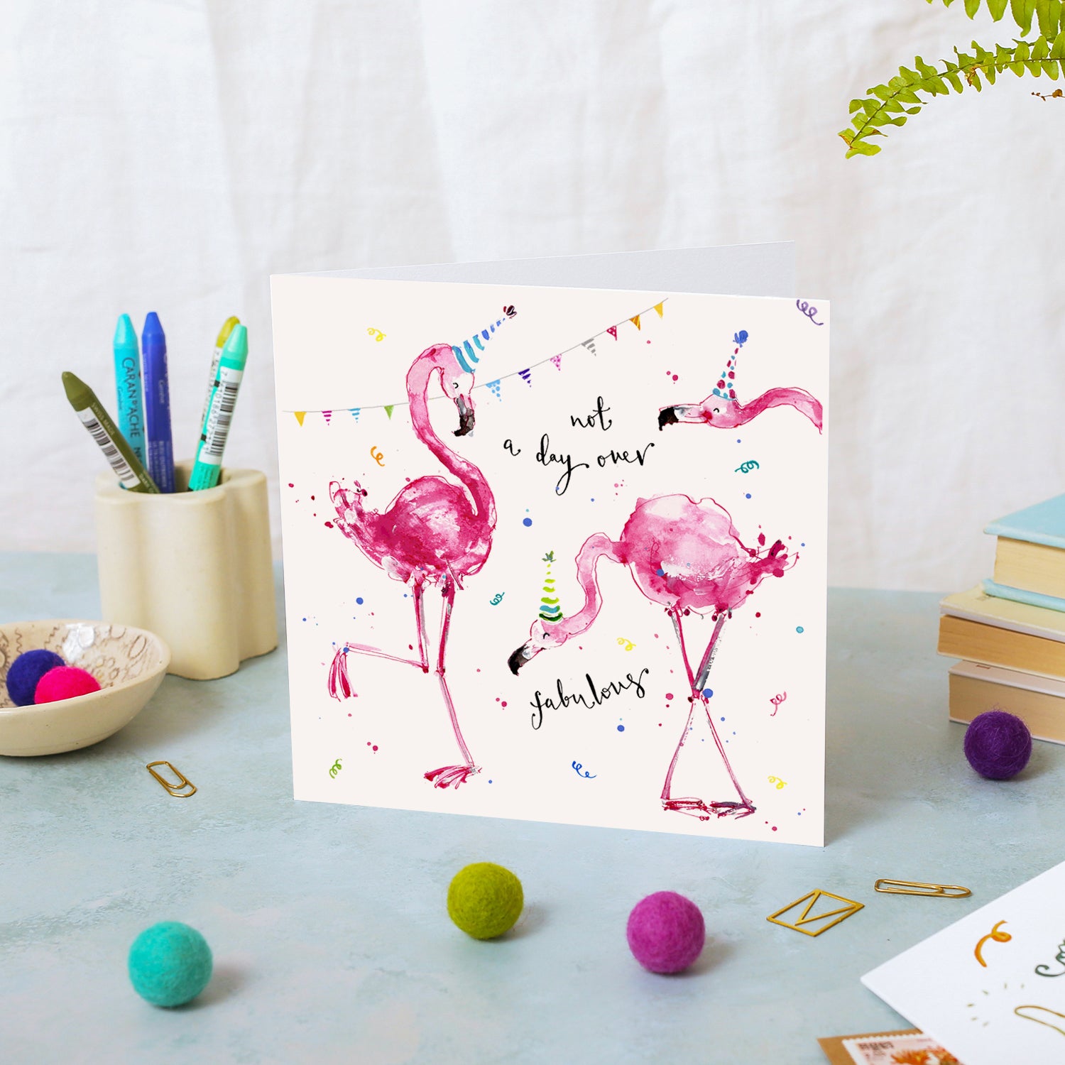 Fabulous Flamingos Birthday Card