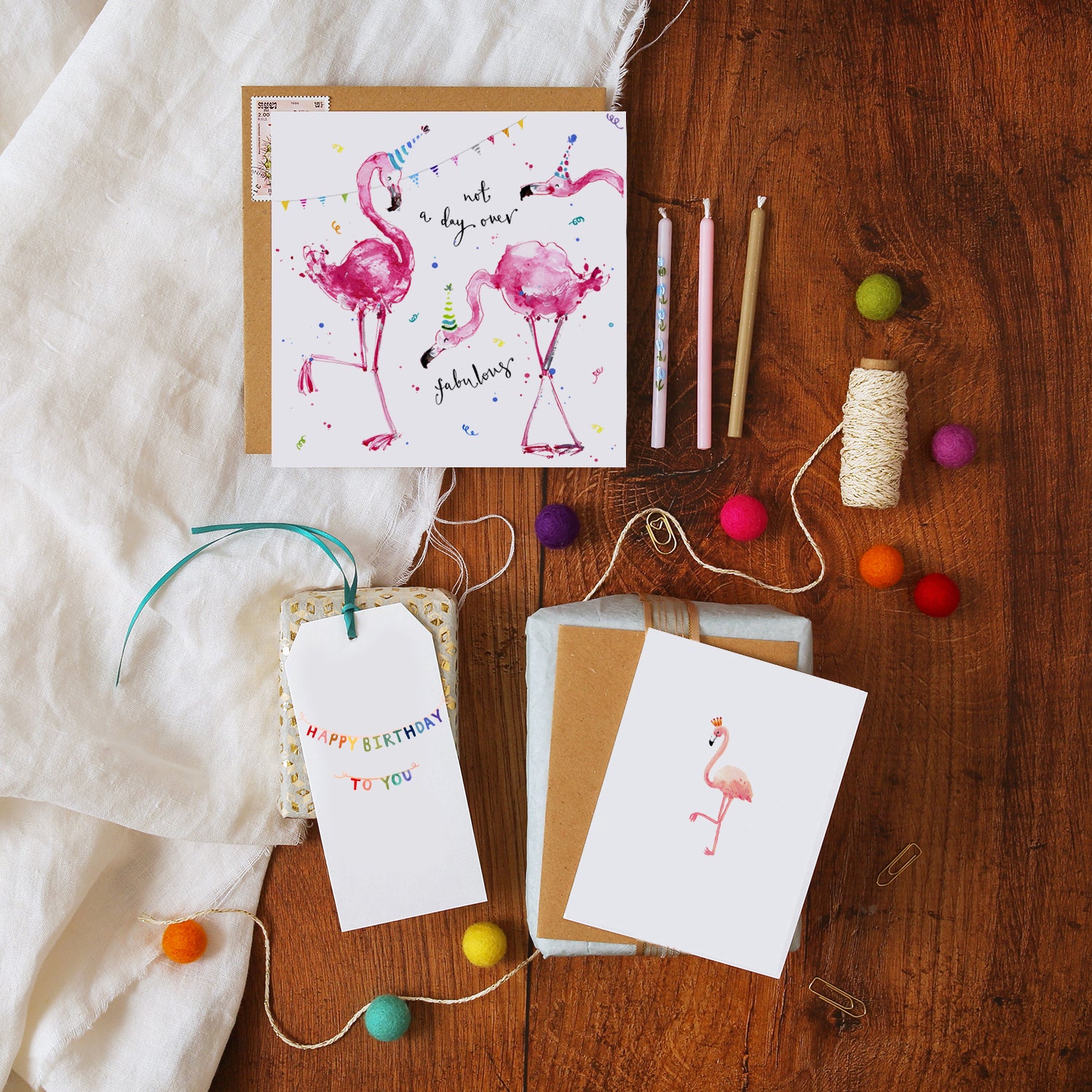 Fabulous Flamingos Birthday Card