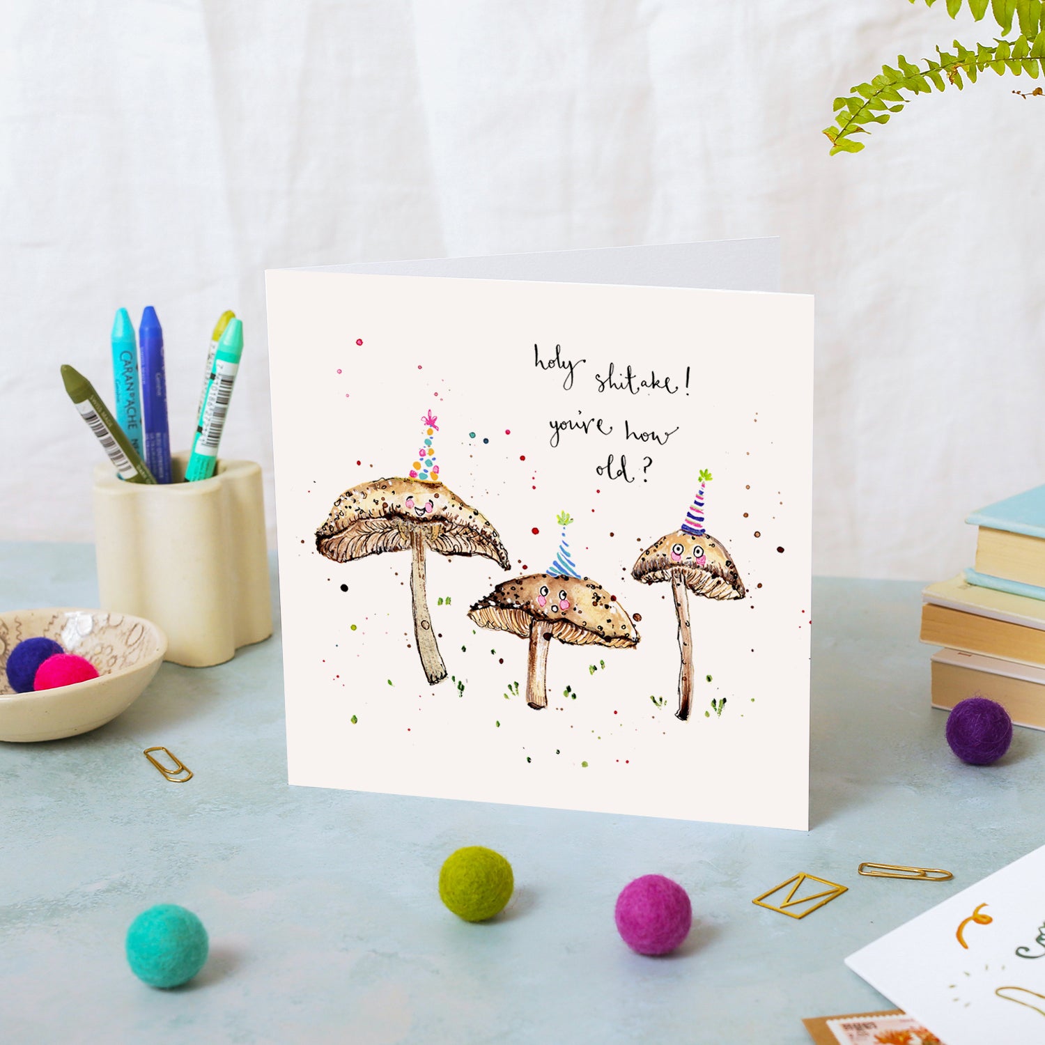 Holy Shitake! Birthday Card