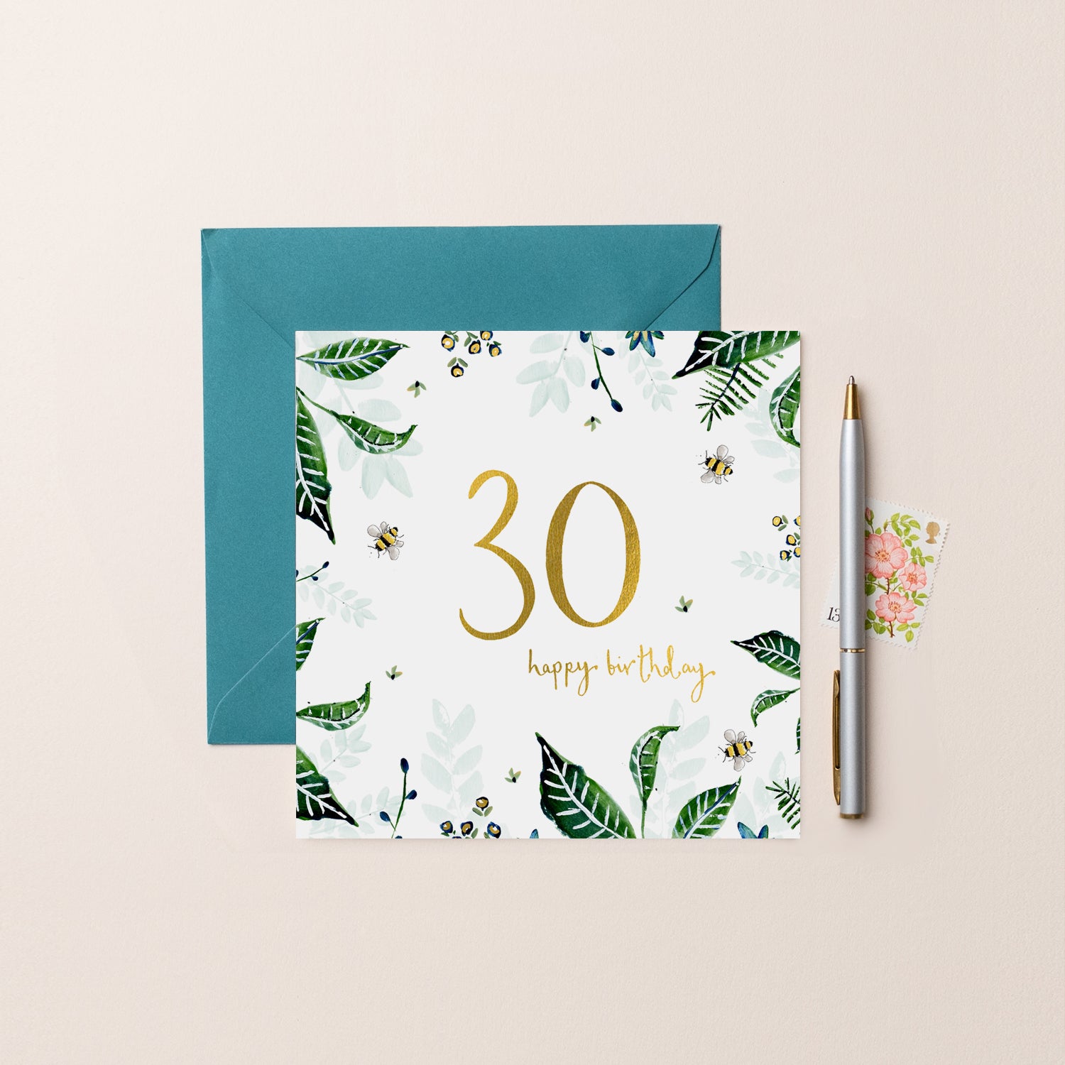 Floral Illustrated Flora 30th Birthday Card