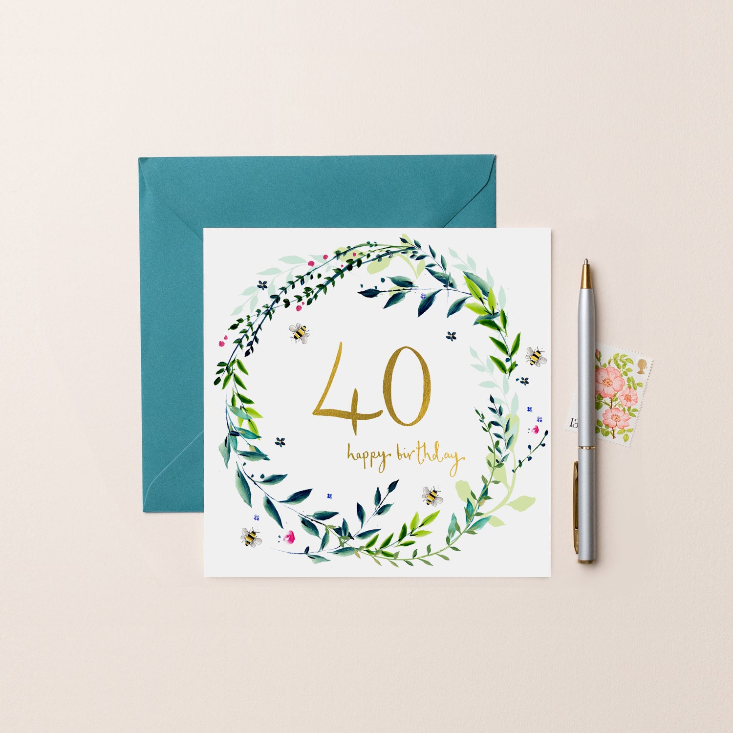 Flora 40th Birthday Card