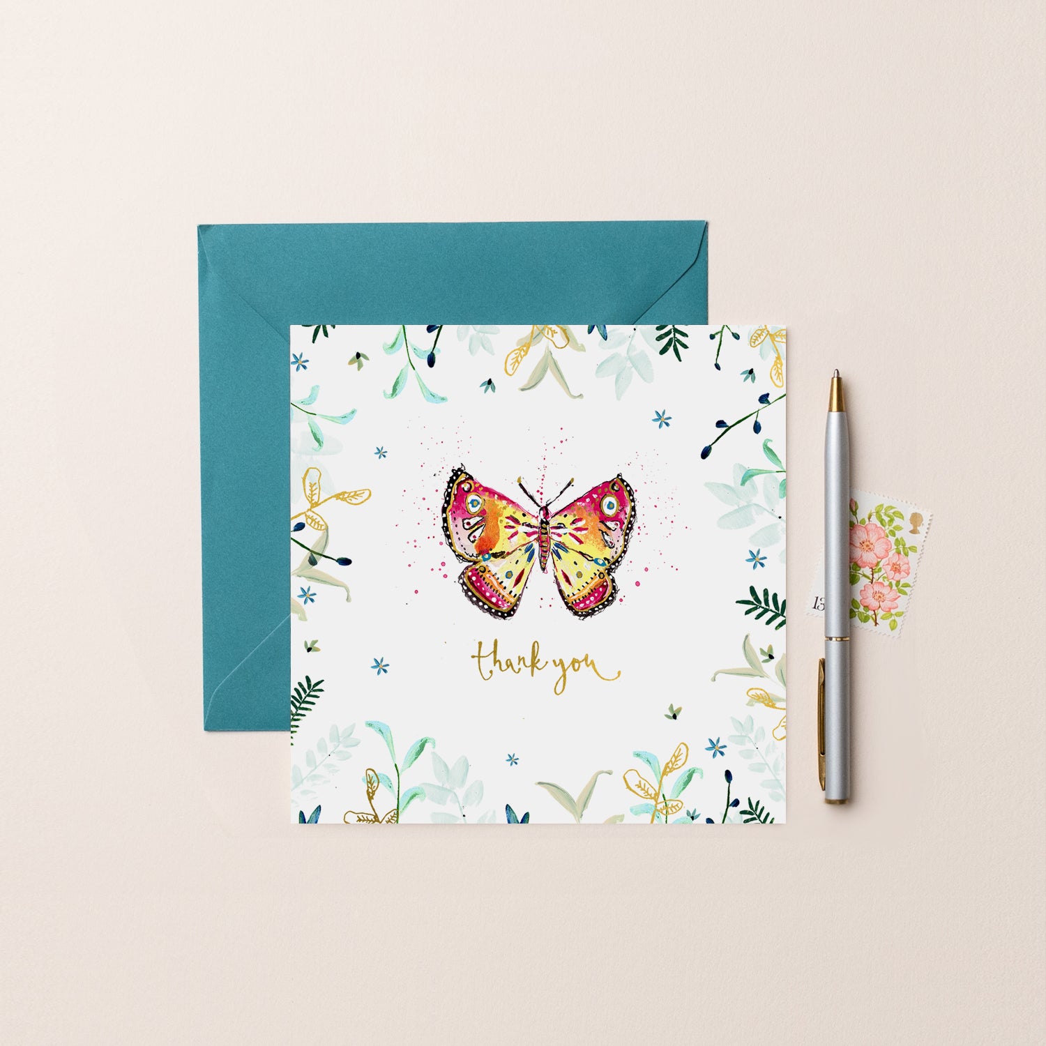 Butterfly Thank You Luxury Foiled Card