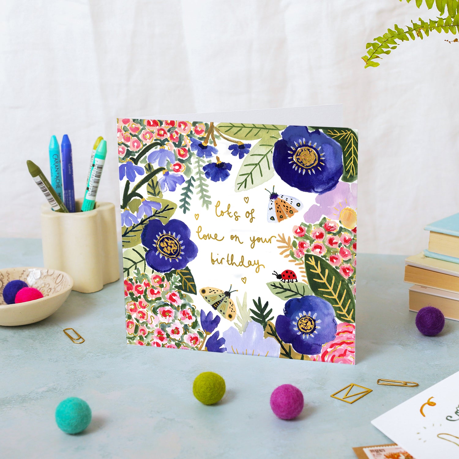 Bugs and Flowers Birthday Card